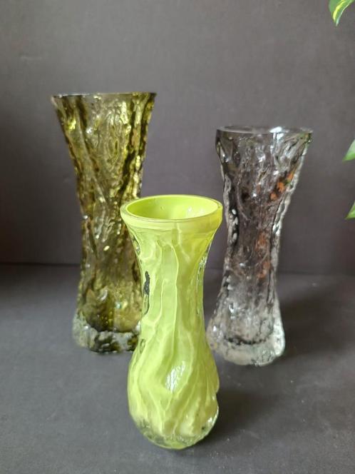 Ingrid Glashütte Vazen Set - Vintage Design, Huis en Inrichting, Woonaccessoires | Vazen, Groen, Minder dan 50 cm, Glas, Ophalen of Verzenden