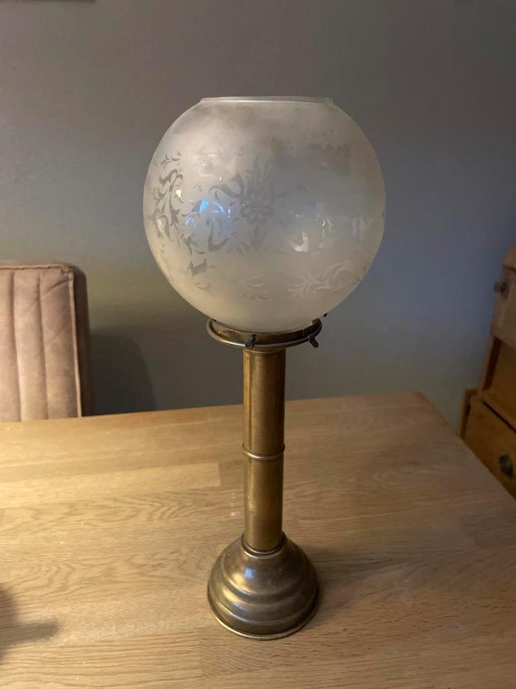 Ouderwetse Koperen Kaarsenstandaard, Antiek en Kunst, Antiek | Kandelaars, Ophalen of Verzenden