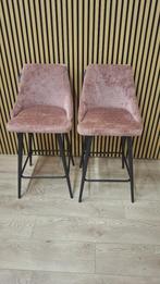 barstoelen rose chanille 2 stuks model Brooke van Richmond, Huis en Inrichting, Ophalen, Met voetsteun, Nieuw, Metaal