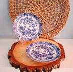 2 vintage Japanse 'blue & white' gebaksbordjes, Ophalen of Verzenden