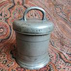 Antiek tinnen gortbus of boterbus tin F gekroonde roos ID, Antiek en Kunst, Ophalen of Verzenden