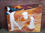 Leuk schilderij Hoogte 110 Breed 130 In goed, Ophalen, 125 cm of meer, Zo goed als nieuw, Schilderij