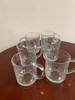 Theeglazen 6 stuks met reliëf 9,5cm, Glas of Glazen, Ophalen of Verzenden, Overige stijlen, Glas