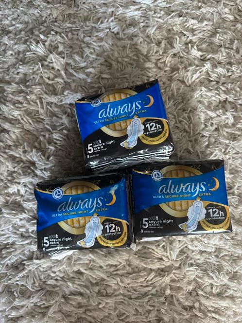 3x NIEUWE ALWAYS nacht maandverband Ultra Secure Night Extra, Sieraden, Tassen en Uiterlijk, Uiterlijk | Lichaamsverzorging, Zo goed als nieuw