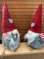 Kerstkabouters gnoom Tomte set man vrouw op ski’s. Rood grij, Ophalen of Verzenden, Nieuw