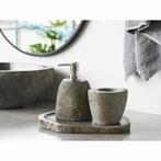 Badkamer set - Zeepdispenser, beker, plateau van riviersteen, Huis en Inrichting, Badkamer | Badkamermeubels, Helene Livingstyle