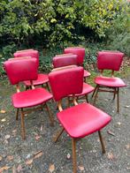 6 eetkamerstoelen (vintage/skai/jaren60), Huis en Inrichting, Stoelen, Ophalen, Gebruikt, Overige kleuren, Leer