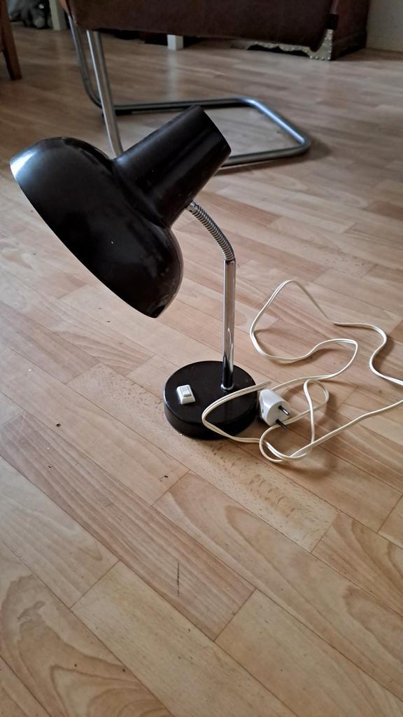 Vintage Bureaulamp - bruin Metaal, Huis en Inrichting, Lampen | Wandlampen, Gebruikt, Metaal, Ophalen of Verzenden