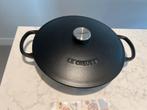 Nieuwe Le Creuset Campagnard Mat Zwart 26 cm, Gietijzer, Nieuw, Ophalen of Verzenden, Keramische plaat