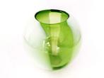 vaas wit groen gemarmerd glas, Gebruikt, Overige kleuren, Verzenden, Glas