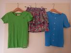 Looxs setje: 2 shirts groen&blauw met gebloemd rokje zgan, Kinderen en Baby's, Kinderkleding | Maat 122, Meisje, Looxs, Ophalen of Verzenden