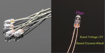 MTHO - 10 ampullampjes WIT met draad ø 2,5mm 12V (214) beschikbaar voor biedingen