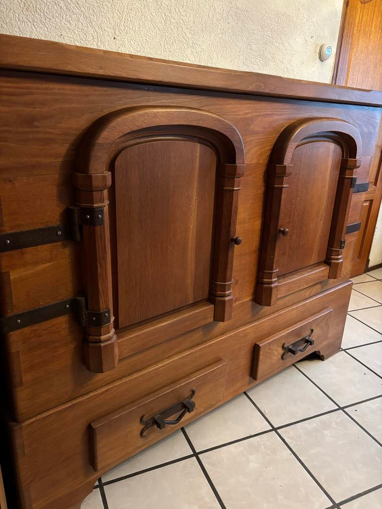 Massief eiken dressoir - demontabel, Antiek en Kunst, Antiek | Meubels | Kasten, Ophalen