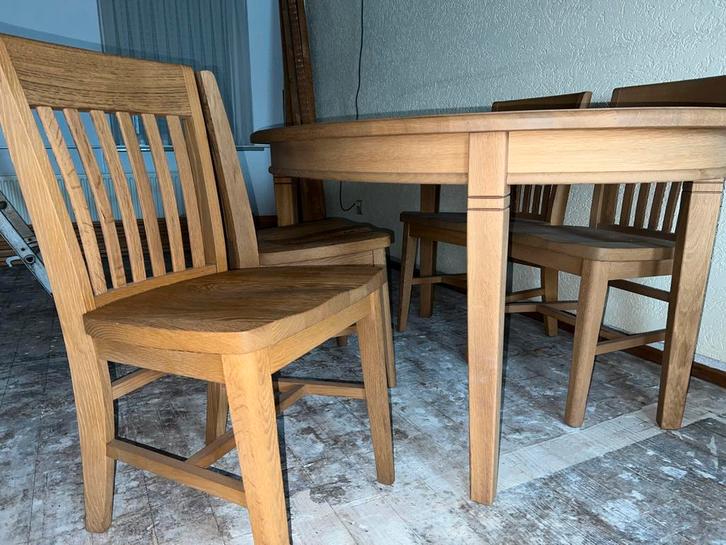 Geloogd Eiken Eethoek, Huis en Inrichting, Tafels | Eettafels, Gebruikt, 100 tot 150 cm, 150 tot 200 cm, Vier personen, Ovaal