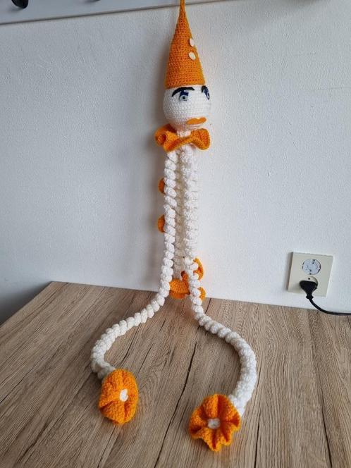 Prachtige Vintage Gehaakte Clown Pop Slungel Armen en Benen, Verzamelen, Poppen, Gebruikt, Pop, Verzenden