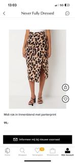 Midi rok panter. Never Fully Dressed, Kleding | Dames, Rokken, Maat 38/40 (M), Bruin, Ophalen of Verzenden, Zo goed als nieuw