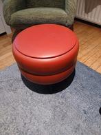 Naaidoos rood skai poef kruk jaren 50 60 FM vintage opbergen, Huis en Inrichting, Ophalen, Minder dan 50 cm, Gebruikt, Rond