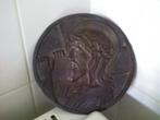 Koperen ronde plaquette, kruisdraging, Antiek en Kunst, Antiek | Koper en Brons, Ophalen, Koper