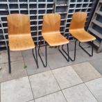 3 Woodmark Stapelstoelen Schoolstoelen Vintage, Gebruikt, Vintage, Ophalen of Verzenden, Metaal