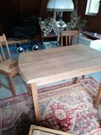 Te koop antieke eiken tafel met 4 stoelen, Huis en Inrichting, Gebruikt, Rechthoekig, Ophalen