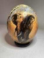 Hand beschilderd struisvogel ei Carol Smit Eggart 1993, Ophalen of Verzenden