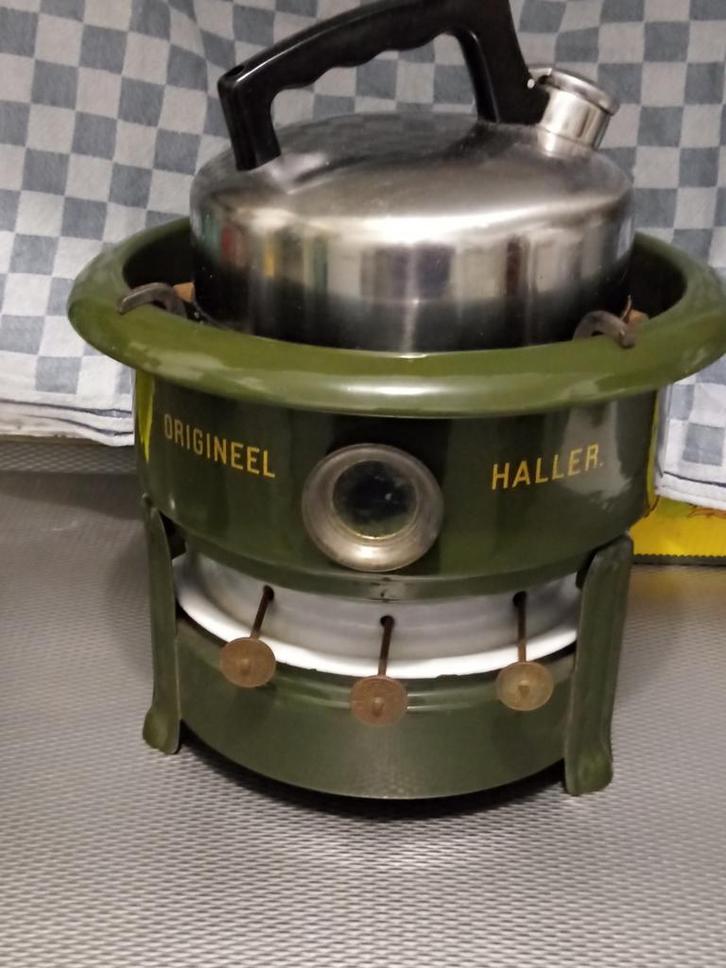 Petroleumstel 3 pits haller izgst, Antiek en Kunst, Antiek | Emaille, Ophalen of Verzenden