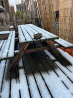 Grote houten buitentafel - 8 personen, Tuin en Terras, Ophalen, Gebruikt, Rechthoekig, Hout