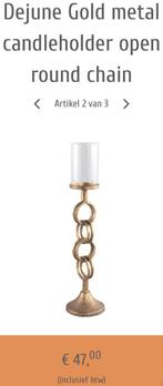 Dubbelman Design Dejune gouden kandelaar, Ophalen, Overige kleuren, 25 tot 50 cm, Zo goed als nieuw