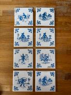 Set van 8 Villeroy & Boch Mettlach Tegels - Saar 1947, Antiek en Kunst, Antiek | Wandborden en Tegels, Ophalen of Verzenden