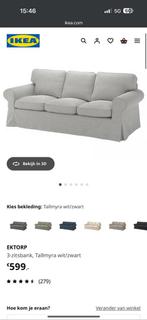 EKTORP 3-zitsbank, Tallmyra wit/zwart, Verzenden, Tweepersoons, 75 tot 100 cm, Zo goed als nieuw
