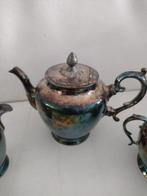 Verzilverd Theeservies met Patina, Antiek en Kunst, Antiek | Goud en Zilver, Ophalen, Zilver