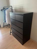MALM ladekast 6 lades (zwartbruin, 80x123 cm), Ophalen, Gebruikt, 50 tot 100 cm, 3 of 4 laden