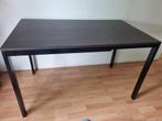 Zwarte hout look eettafel uitschuifbaar, Huis en Inrichting, Tafels | Eettafels, Ophalen, 200 cm of meer, 50 tot 100 cm, Zo goed als nieuw