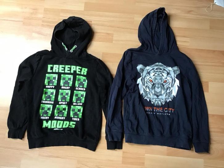 2 hoodies maat 158-164 minecraft en tijger, Kinderen en Baby's, Kinderkleding | Maat 158, Zo goed als nieuw, Jongen, Trui of Vest