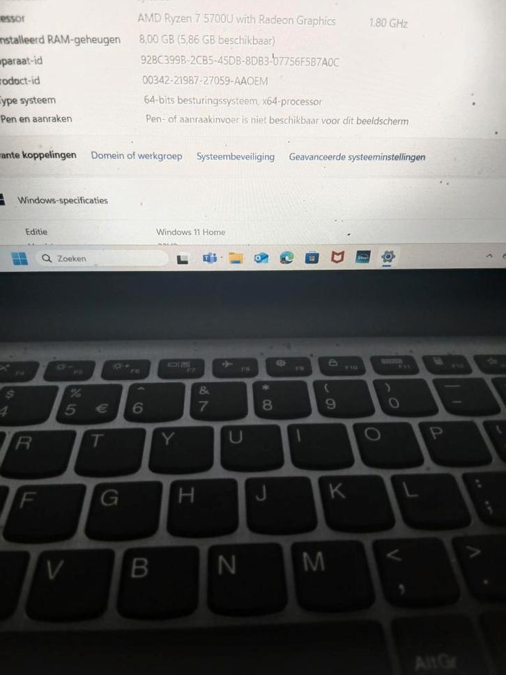 Lenovo Laptop - Ryzen 7 - Windows 11, Computers en Software, Windows Laptops, Gebruikt, 14 inch, SSD, 2 tot 3 Ghz, Qwerty, Met videokaart