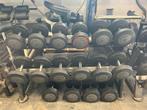 Technogym dumbbells 20-34 kg incl rek gewichten, Sport en Fitness, Fitnessmaterialen, Ophalen, Dumbbell, Met rek, 20-34 kg