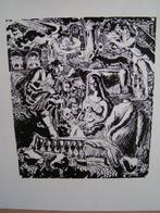 Hubert Bekman prachtige houtgravure ets Maria en dieren, Antiek en Kunst, Kunst | Etsen en Gravures, Verzenden