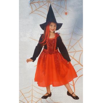 Nieuw ! Mooie Halloween Heksen Jurk Met Heksenhoed Maat 146 beschikbaar voor biedingen