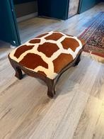 Vintage voetenbank giraffe stof, Minder dan 50 cm, Ophalen of Verzenden, Zo goed als nieuw, Rechthoekig