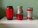 Vintage Vaas Set - Rood Aardewerk, Ophalen, Gebruikt, Aardewerk of Porselein, Minder dan 50 cm
