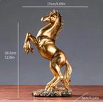 Gouden Beeldje Steigerend Paard - 30CM - Decoratief Beeld, Ophalen of Verzenden, Nieuw, Mens