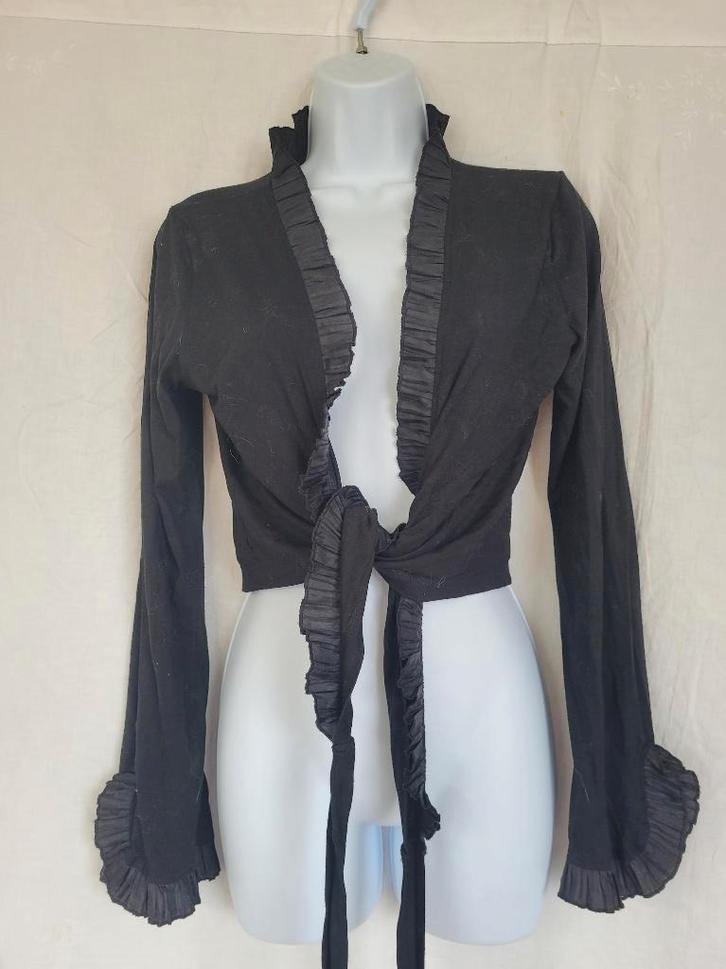 Gave zwarte wikkelblouse mt M merk Vida Vita, Kleding | Dames, Blouses en Tunieken, Zo goed als nieuw, Maat 38/40 (M), Zwart, Ophalen of Verzenden