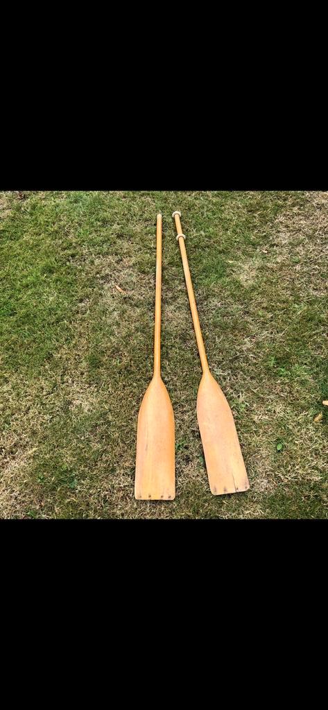 Twee grote houten peddels – 149 cm, Antiek en Kunst, Curiosa en Brocante, Ophalen