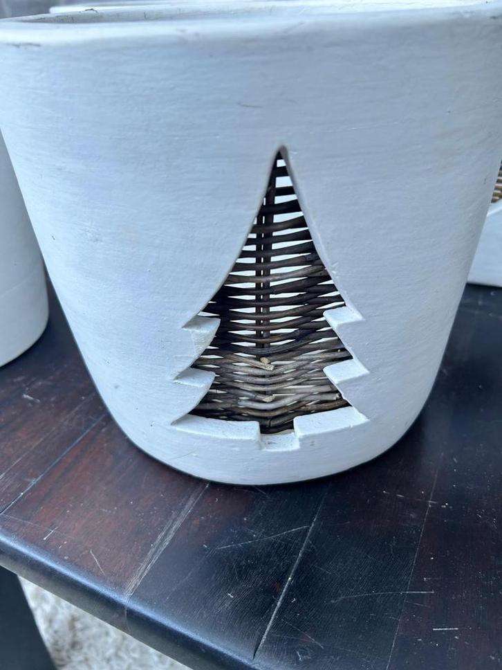 Rivièra Maison – Winter Tree Potten (set), Tuin en Terras, Bloembakken en Plantenbakken, Zo goed als nieuw, Binnen, Rond, Ophalen