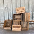 Partij houten kratten/veilingkisten 120 stuks, Minder dan 50 cm, Gebruikt, Grenenhout, Minder dan 50 cm