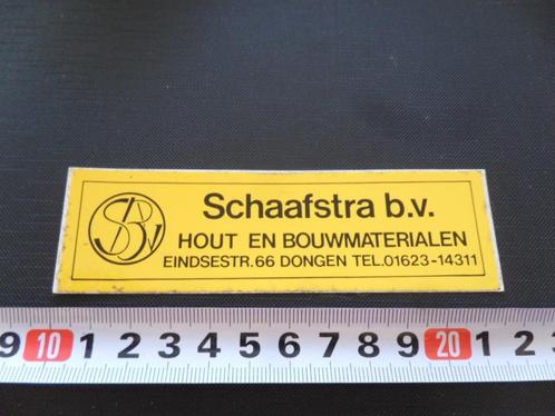 sticker dongen schaafstra bv hout en bouwmaterialen, Verzamelen, Stickers, Zo goed als nieuw, Bedrijf of Vereniging, Ophalen