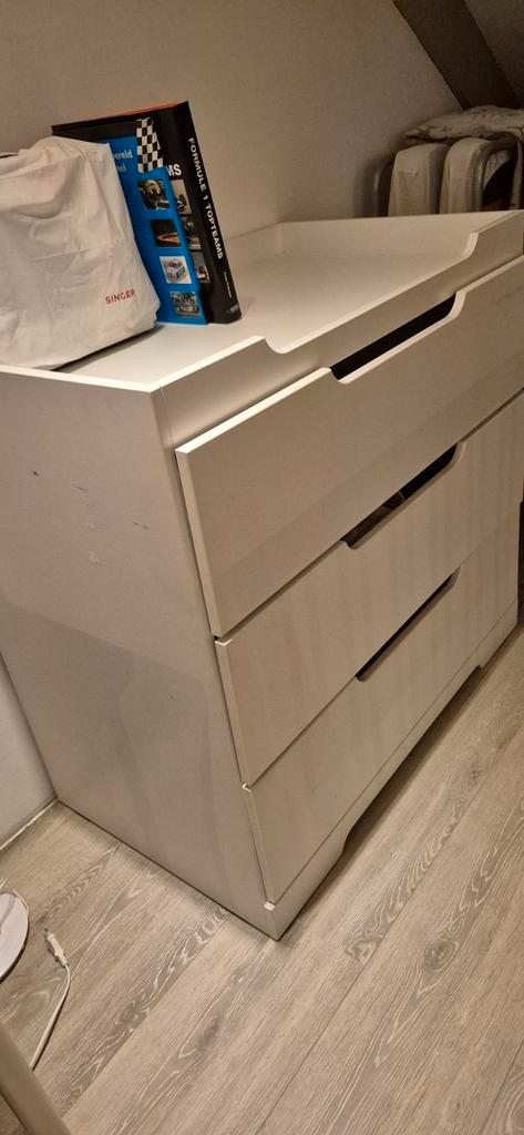 Witte Ladekast/Commode met 3 Lades, Huis en Inrichting, Kasten | Dressoirs, Gebruikt, 50 tot 100 cm, 25 tot 50 cm, Met lade(s)