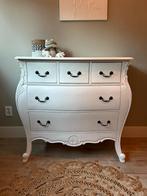 Witte Buikkast / Commode met Lades en zwarte greepjes, Ophalen, Gebruikt, 50 tot 100 cm, 3 of 4 laden