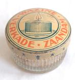 Verkade antiek blik glas waxine licht, Verzamelen, Blikken, Ophalen of Verzenden, Gebruikt, Overige, Verkade