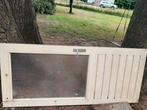 Hardhouten buitendeur met glas en sleutel, Ophalen, Gebruikt, 80 tot 100 cm, 200 tot 215 cm